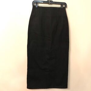 Jeans Wear Black Denim Midi Skirt